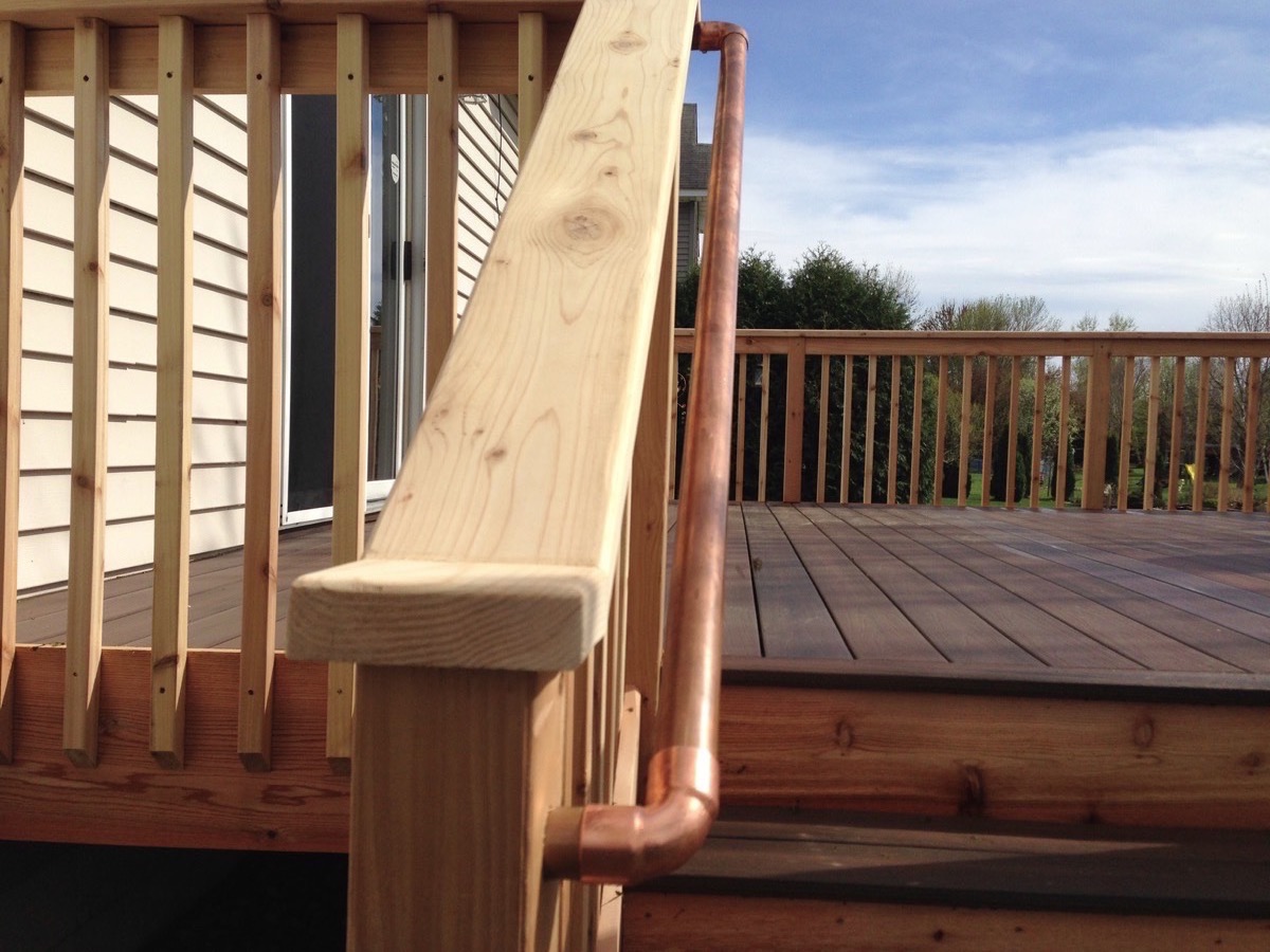 Cedar & Copper Handrail